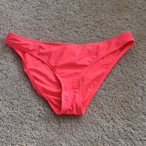 Slightly Worn High Rise Neon Peach Bikini Bottoms